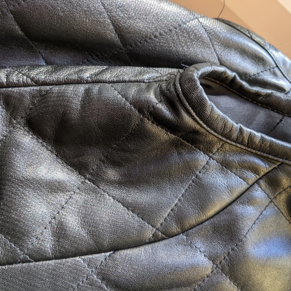 Leather Quilted Mini Dress - Picture 13 of 17